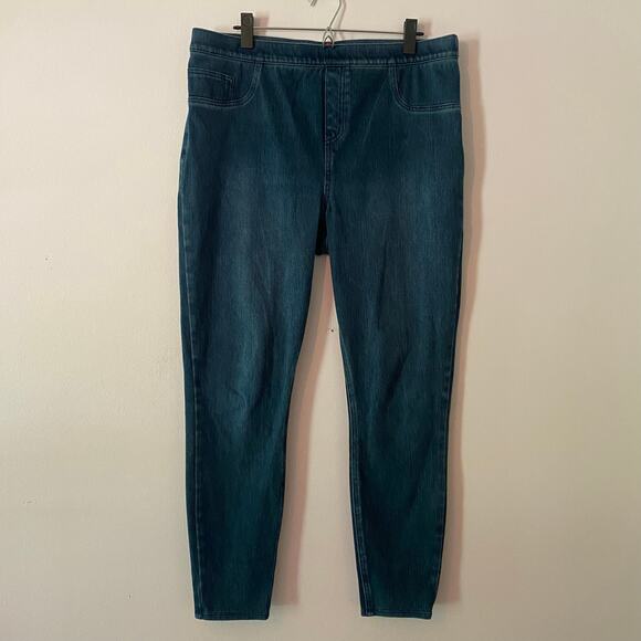 SPANX Women's size 1X Blue Skinny Jeans Stretchy Minimalist Dark Wash Pull-On - Picture 1 of 10